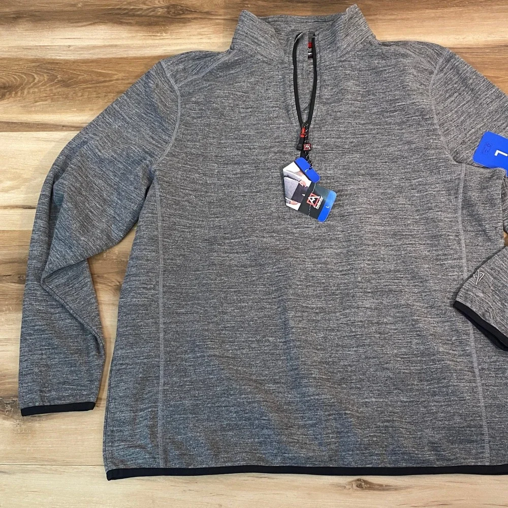 Avalanche Outdoor Supply Mens Quarter Zip Pullover Heather Grey Large NEW - Picture 4 of 8